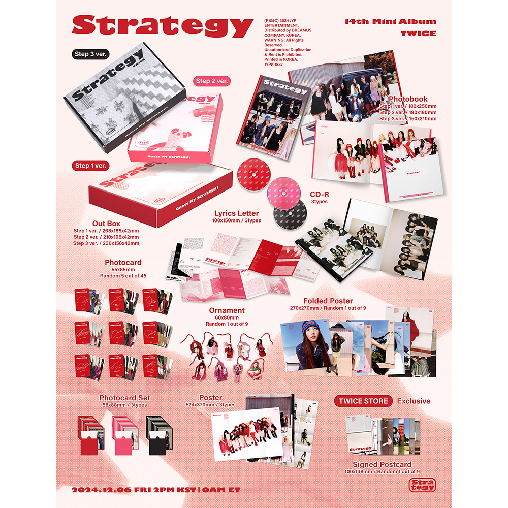 【直筆サインポストカード付】Strategy TWICE CD STRATEGY (Step 1 ver.) (Signed) - Twice Official Store